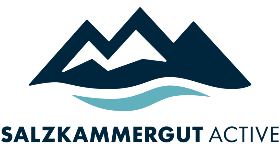 Salzkammergut Aktiv Logo: Berge mit einem See am Fuße der Berge